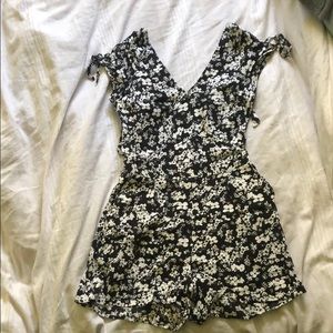 Black and white flowered summer dress